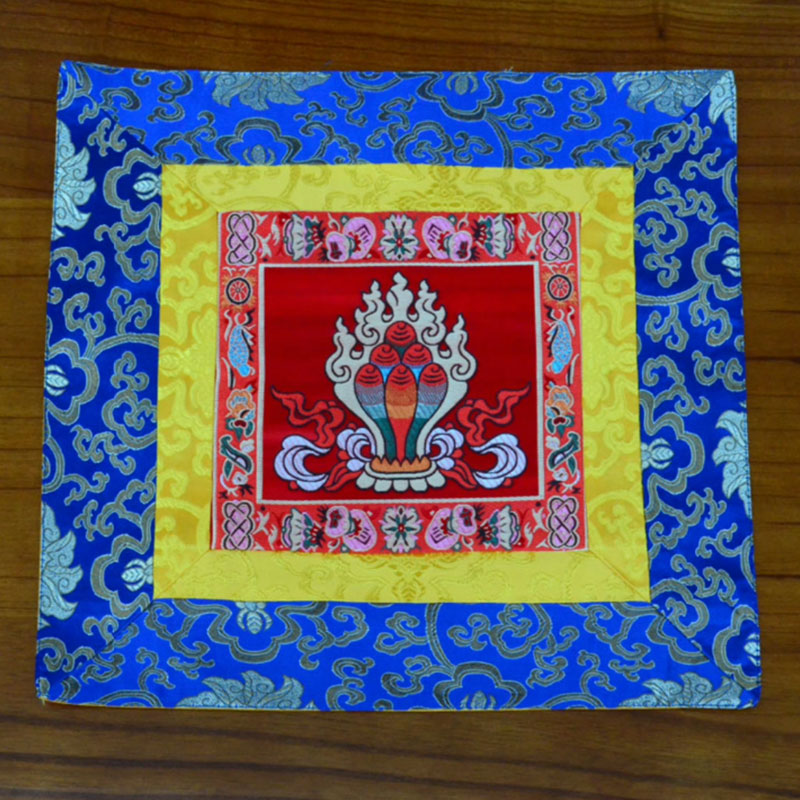 Oración Altar Mat Meditación Fuerza Nudo Sin Fin Vajra Man-Bcu Kalachakra Símbolos Auspiciosos