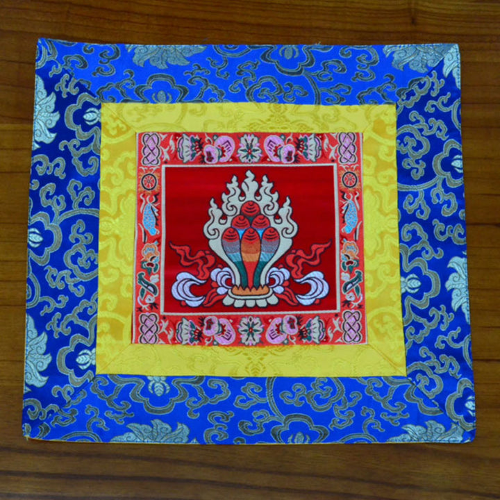 Oración Altar Mat Meditación Fuerza Nudo Sin Fin Vajra Man-Bcu Kalachakra Símbolos Auspiciosos