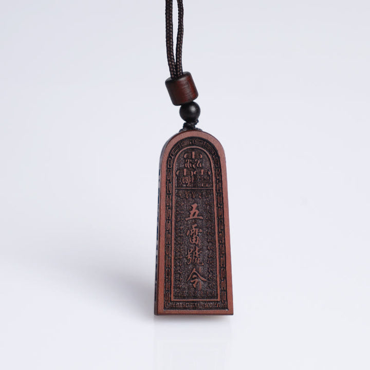 Buddha Stones, relámpago, madera de azufaifo, taoísta, orden de cinco truenos, colgante de collar de protección de la suerte