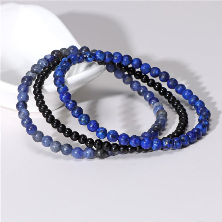 Buddha Stones 3 piezas de piedra de cristal natural paz interior pulsera espiritual