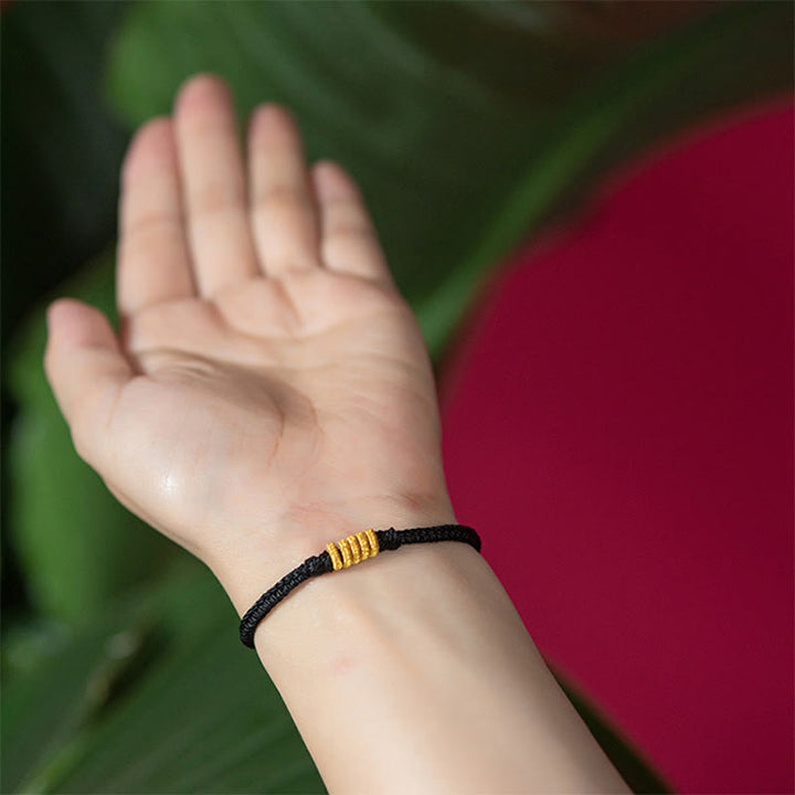 Pulsera de cuerda trenzada de protección de la suerte con nudo King Kong hecha a mano con Buddha Stones