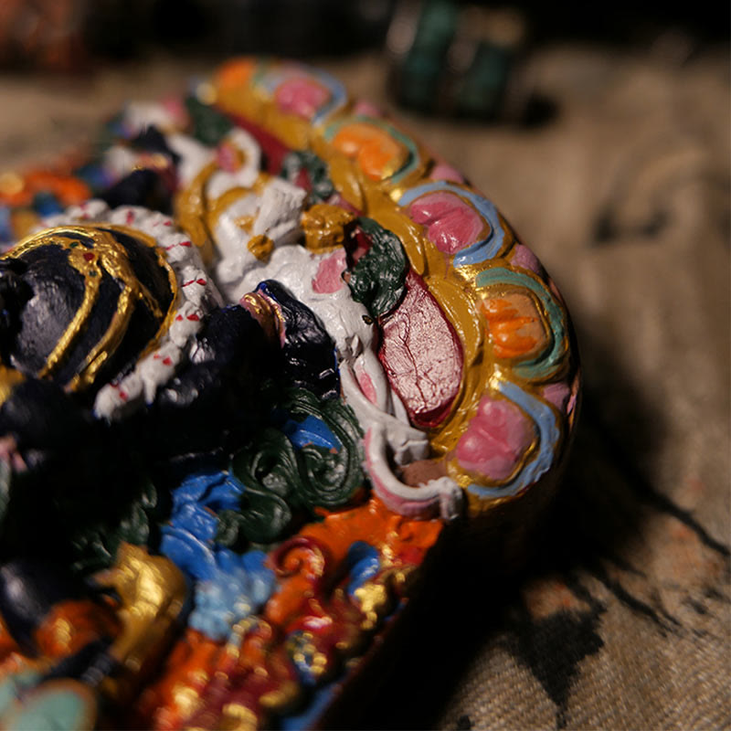 Buddha Stones Mini Daikokuten Dios de la riqueza Buda Tíbet arcilla serenidad decoración del hogar - image 4