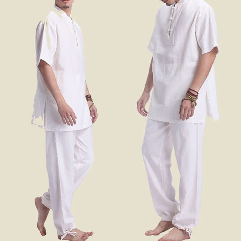 Conjunto de ropa de lino y algodón para hombre con Buddha Stones, meditación espiritual zen y práctica de oración - image 8