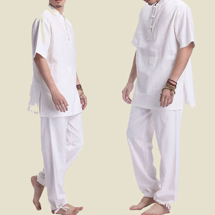 Conjunto de ropa de lino y algodón para hombre con Buddha Stones, meditación espiritual zen y práctica de oración - image 8