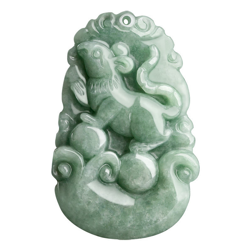 Buddha Stones Jade verde natural 12 Zodíaco chino Suerte Prosperidad Collar Colgante - image 10