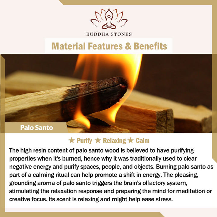 Buddha Stones Natural Palo Santo, amatista, Aventurina verde, cristal, salvia blanca, mancha, purifica, conjunto de Altar, suministros espirituales