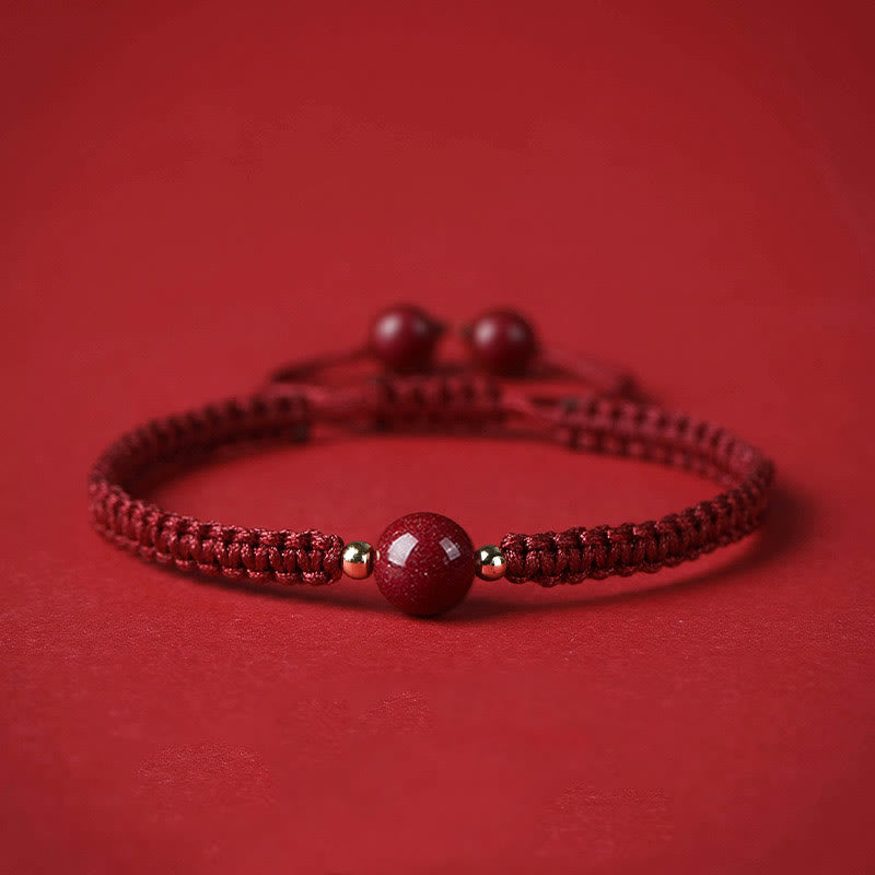 Pulsera de hilo rojo con cuentas de cinabrio de la suerte, Buddha Stones