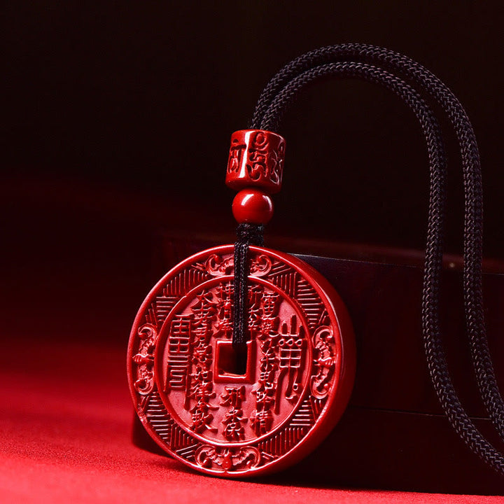 Buddha Stones cinabrio Natural fantasmas de montaña gastar dinero Bagua bendición collar colgante llavero