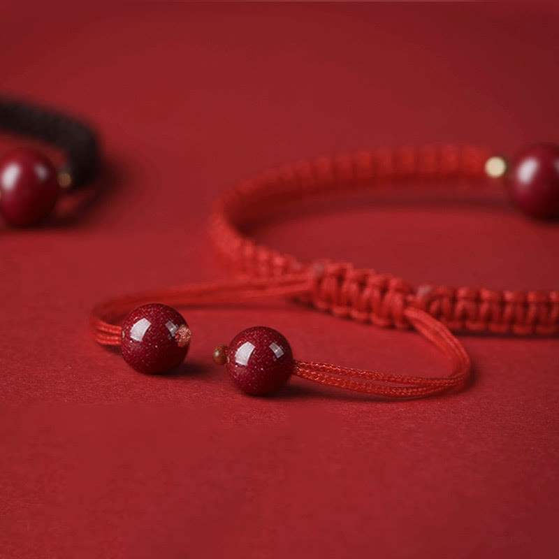 Pulsera de hilo rojo con cuentas de cinabrio de la suerte, Buddha Stones