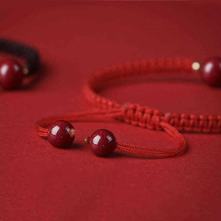 Pulsera de hilo rojo con cuentas de cinabrio de la suerte, Buddha Stones