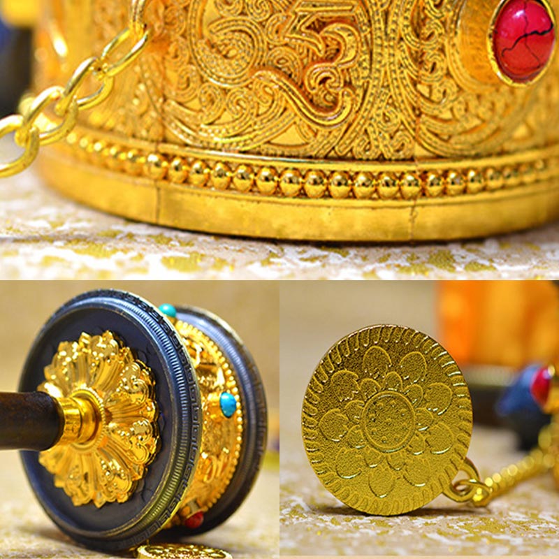 Decoración tibetana de la rueda de oración de la suerte