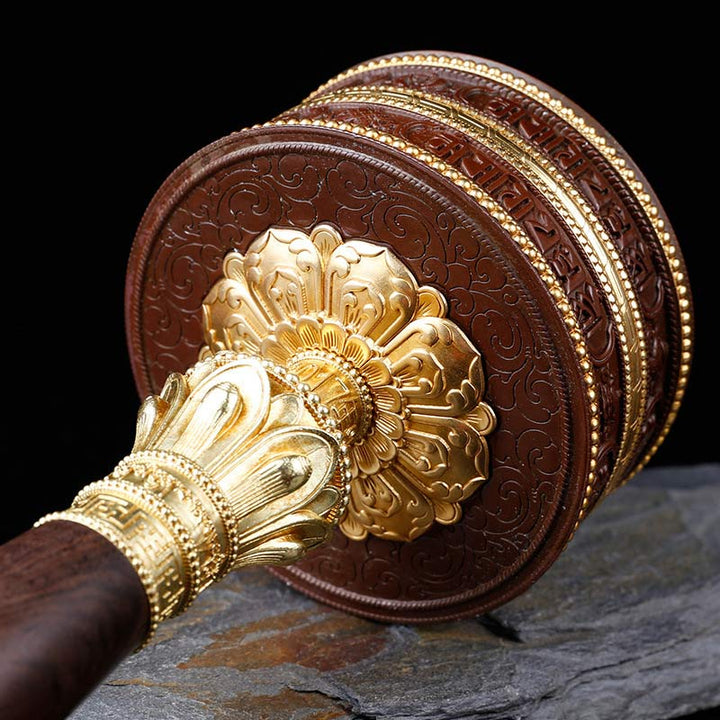 Rueda de oración tibetana Seis palabras verdaderas Decoración de equilibrio de cobre - image 10