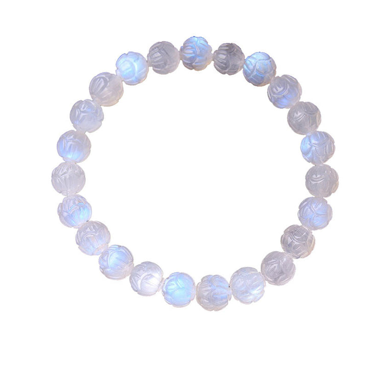 Pulsera de amor de loto de piedra lunar natural de Buddha Stones
