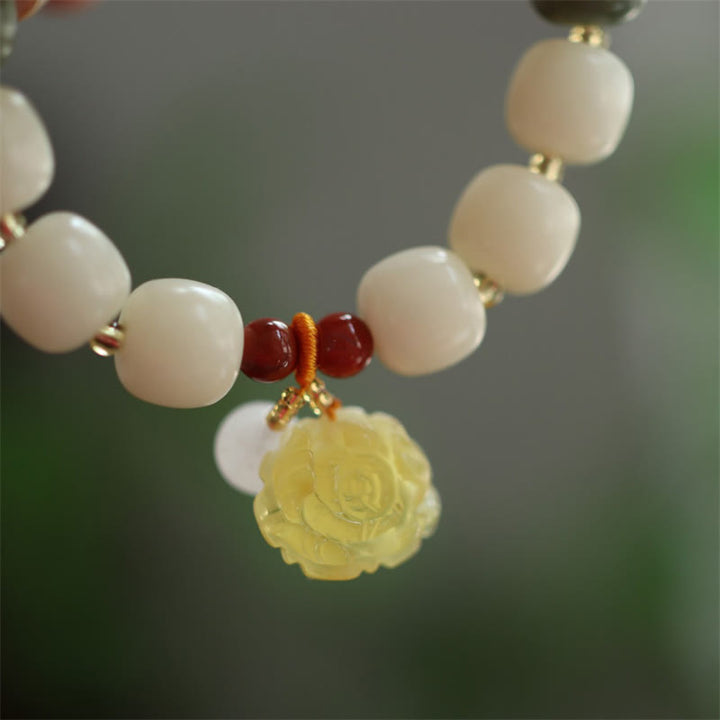Pulsera de la paz del loto del ámbar de la semilla de Bodhi del gradiente de las Buddha Stones