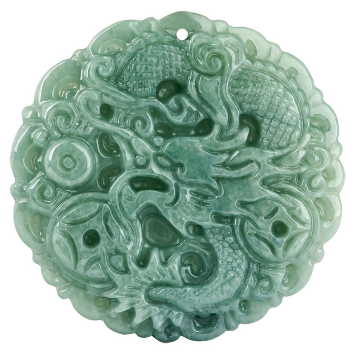 Buddha Stones Dragón del Zodíaco Chino Jade Fortuna Collar Colgante de Cadena - image 9