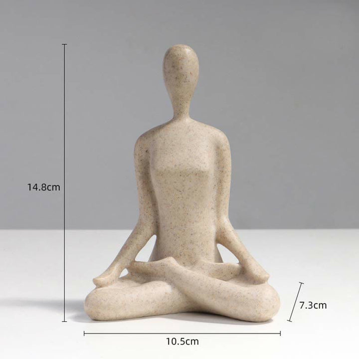 Decoración de escritorio de escultura de estatuilla espiritual de resina de ejercicio de meditación de Yoga abstracto