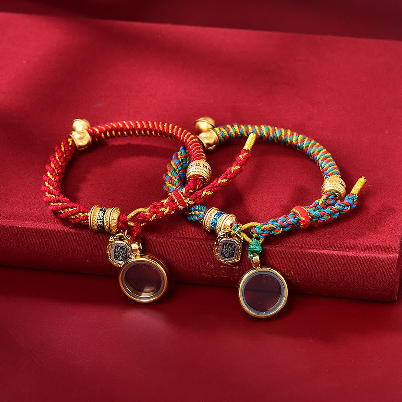 Buddha Stones tibetano Om Mani Padme Hum tallado Zakiram diosa de la riqueza amuleto pulsera - image 8