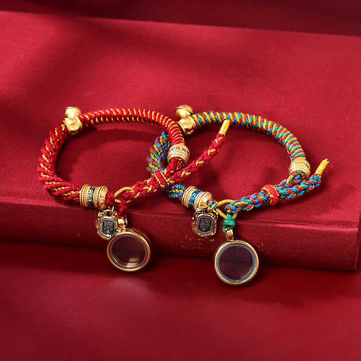 Buddha Stones tibetano Om Mani Padme Hum tallado Zakiram diosa de la riqueza amuleto pulsera - image 8