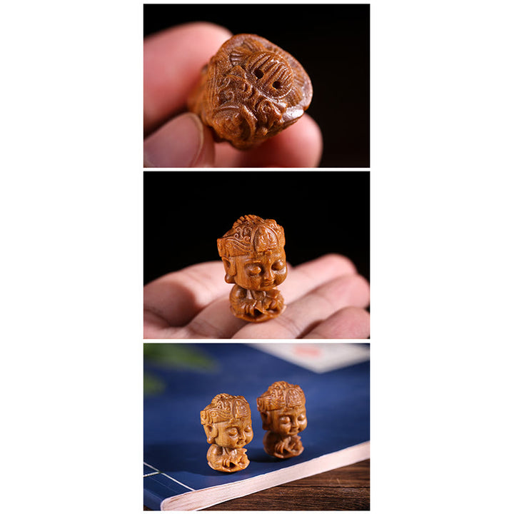 Buda natal del zodiaco chino, loto de sándalo verde, decoración positiva para el hogar grabada - image 7