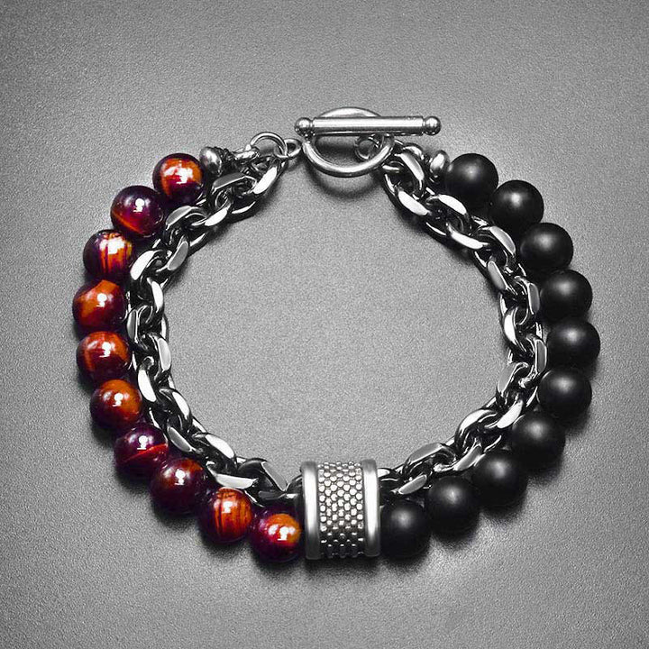 Pulsera protectora de lapislázuli, ojo de tigre y lazurita natural con Buddha Stones - Ojo de tigre rojo - image 8