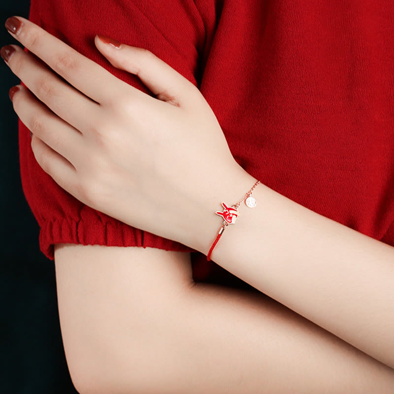 Pulsera de cadena de hilo rojo con Buddha Stones , Plata de Ley 925, que cambia de color, protección de la suerte del zodiaco chino - image 17