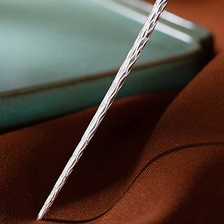 Horquilla de bendición de flor de jade blanco hetiano de plata de ley 925 - image 15