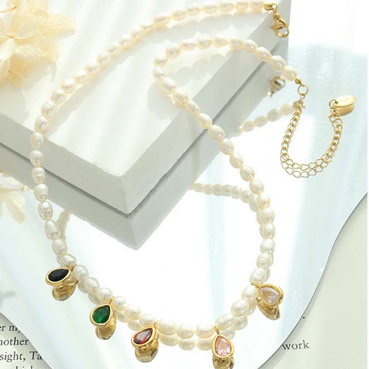 Colgante de collar de pureza de piedra de cristal de perla