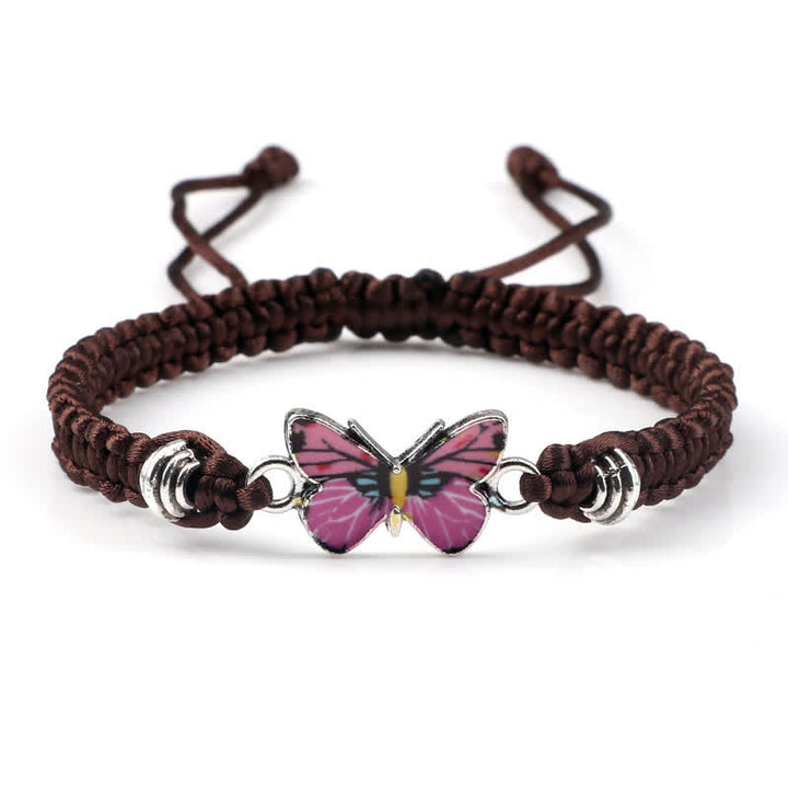 Pulsera con dije de hilo de amor y libertad de mariposa con Buddha Stones