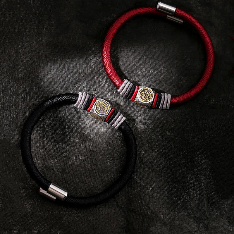 Pulsera de plata de ley 925 con Buddha Stones , nudo perfecto, nudo King Kong, fuerza de la fe