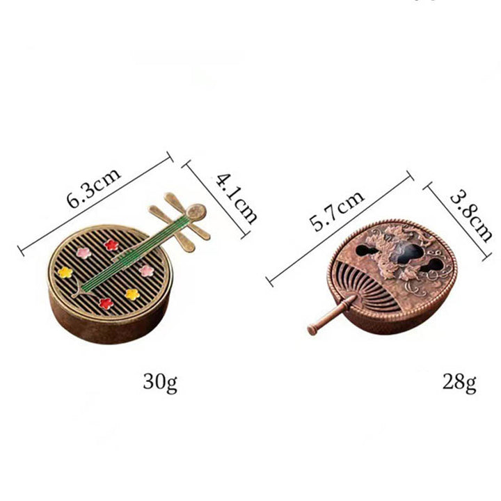 Quemador de incienso de aleación de cobre, Mini ventilador de calabaza pequeño con Buddha Stones , decoración con incienso