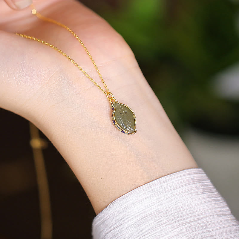 Collar con colgante de mariposa de Buda sonriente de la suerte, Jade cian Natural de Plata de Ley 925 - Hoja de jade de Hetian - image 40