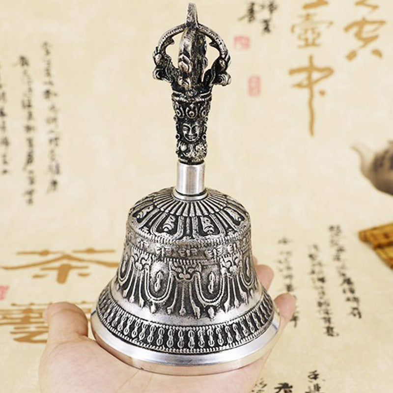 Juego de decoración de cobre con Buddha Stones, campana de meditación tibetana y Vajra Dorje