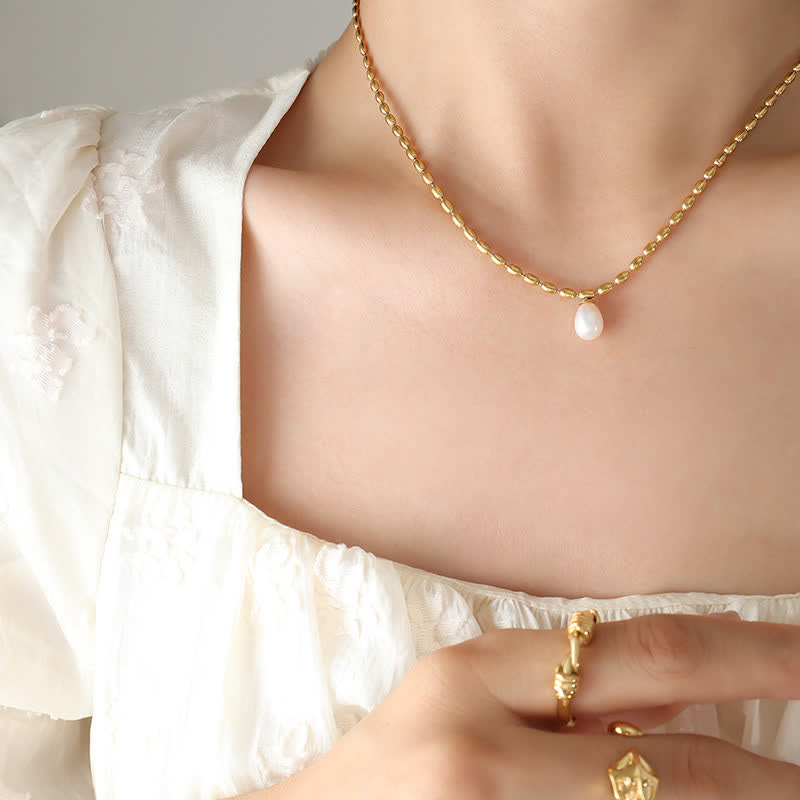 Colgante de collar de paz con cuentas de perlas