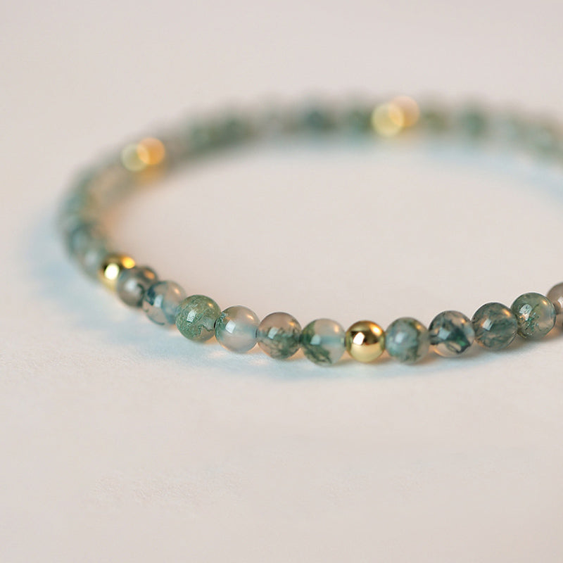 Pulsera Lucky Balance de Ágata Musgosa con Buddha Stones
