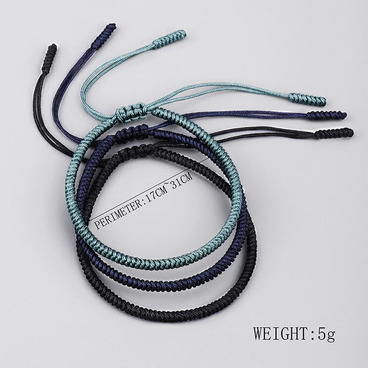 Pulsera de fuerza de amuleto hecho a mano con nudo King Kong tibetano de Buddha Stones 3 uds