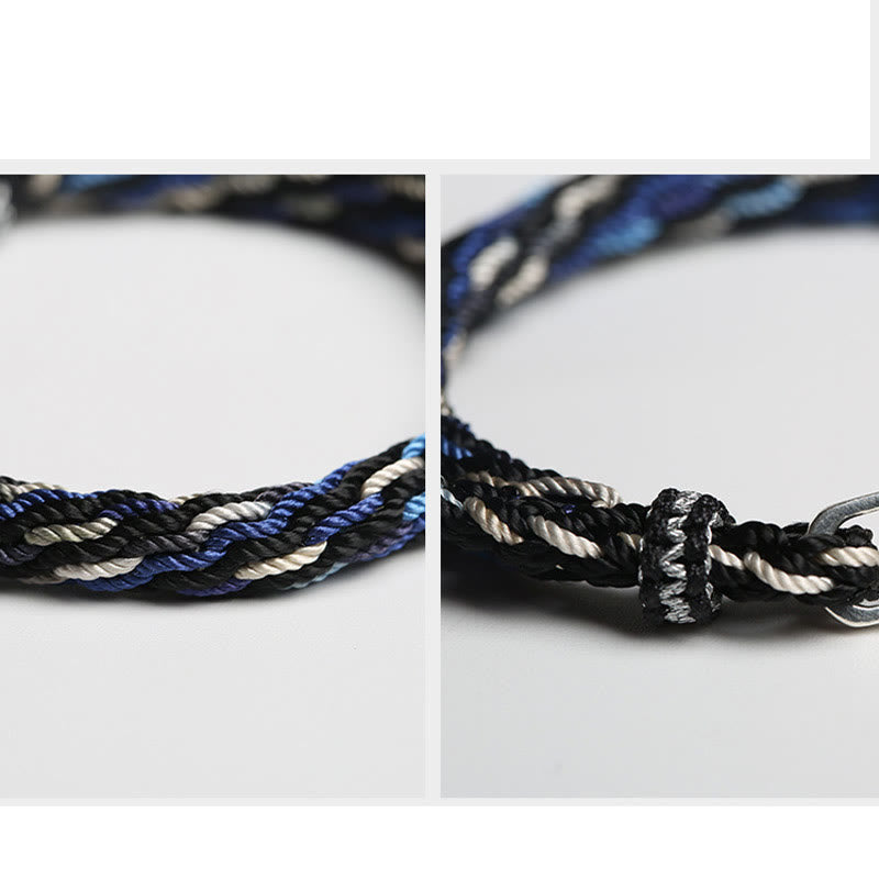 Pulsera de hilo trenzado con nudo de reencarnación de riqueza de peces Koi de plata de ley 925 con Buddha Stones