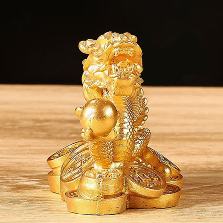 Buddha Stones Feng Shui Dragón Moneda de Cobre Riqueza Éxito Suerte Decoración