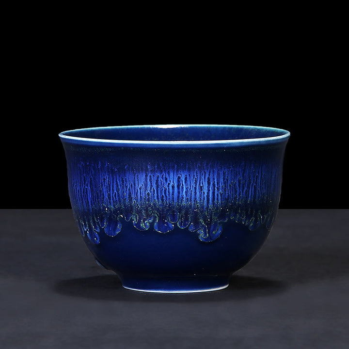 Taza de té de cerámica con cambio de horno de esmalte Jianzhan chino , Buddha Stones, taza de té Tenmoku Kung Fu