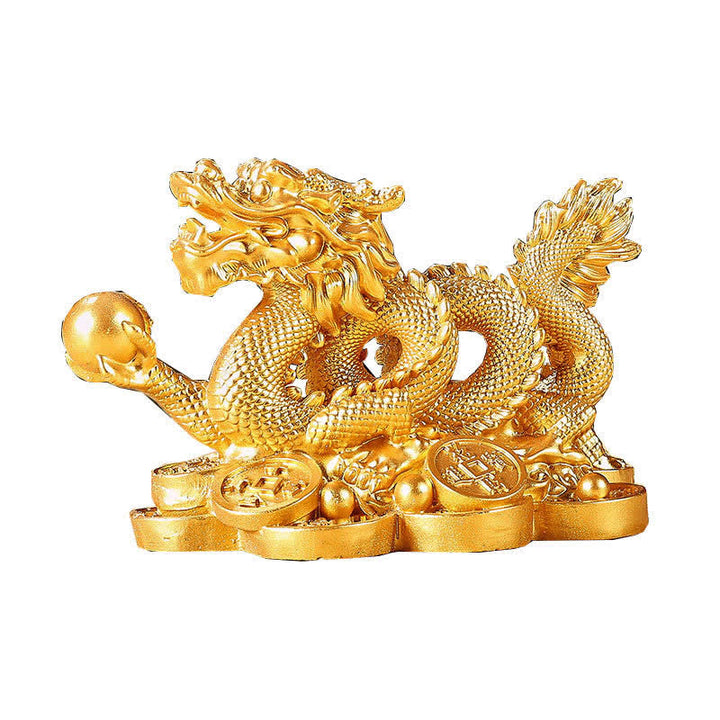 Buddha Stones Feng Shui Dragón Moneda de Cobre Riqueza Éxito Suerte Decoración