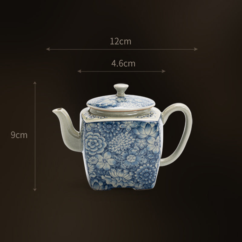 Buddha Stones porcelana azul y blanca té chino Gongfu cerámica tetera de kungfú taza filtro de té bote