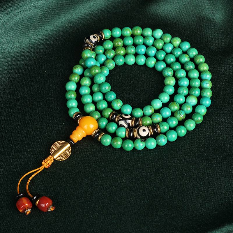 Pulsera Collar Equilibrio Mala Turquesa Tibetana