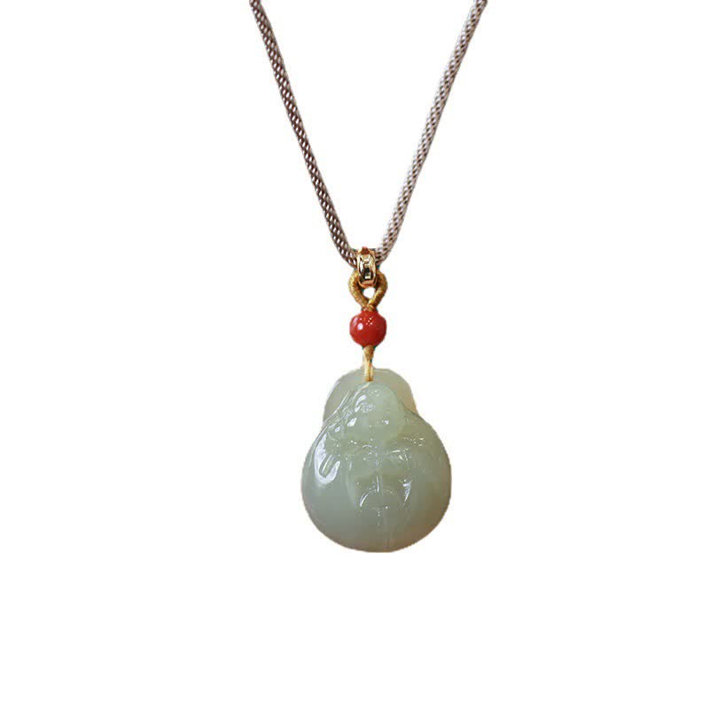 Colgante de collar de cadena de prosperidad de riqueza de jade hetiano de Buda sonriente - image 7