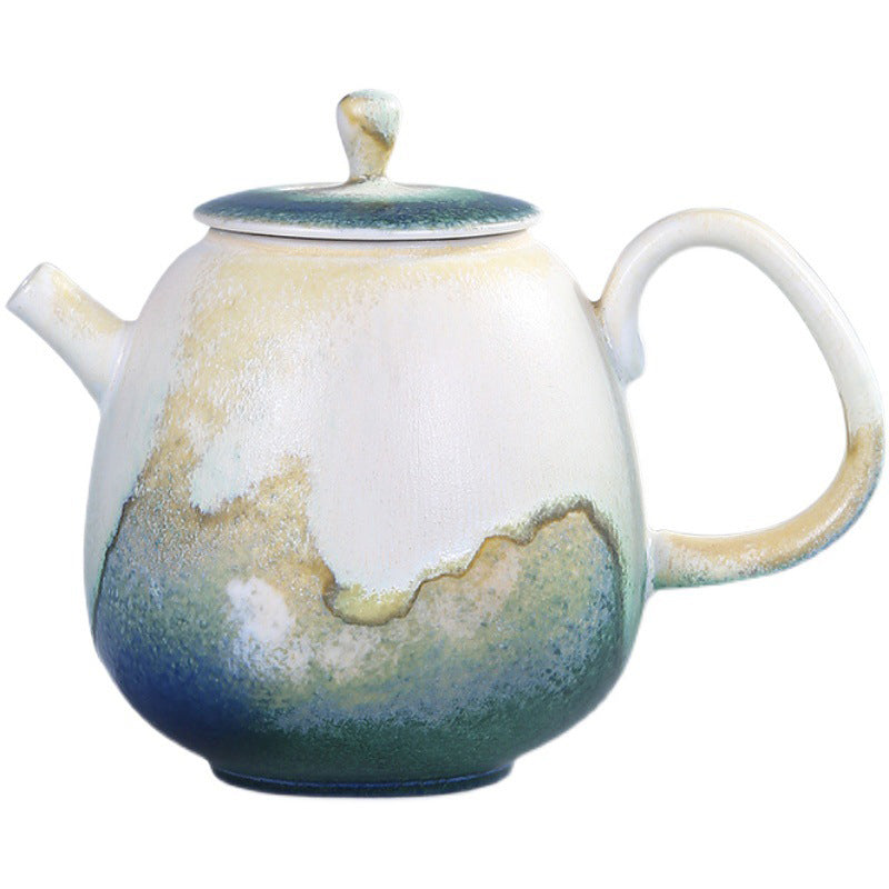 Tetera de kungfú de cerámica con Buddha Stones, té chino Gongfu verde y Beige, 230ml