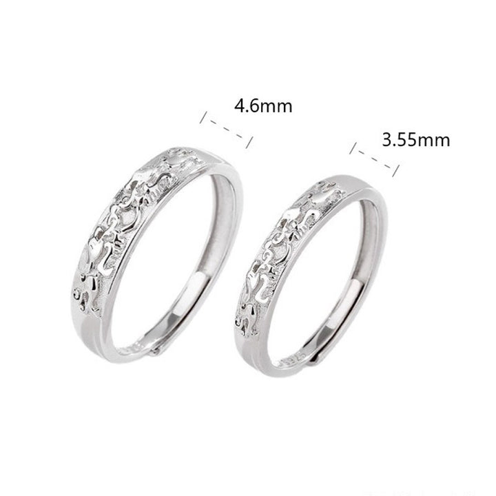Anillo de pareja ajustable PiXiu Balance de plata de ley 925 con Buddha Stones