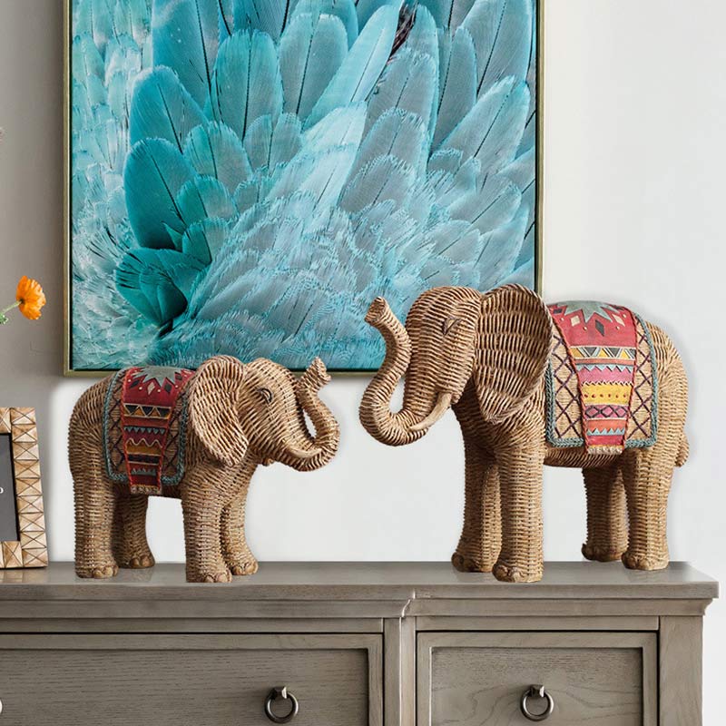 Elefante Resina Sabiduría Riqueza Decoración Del Hogar