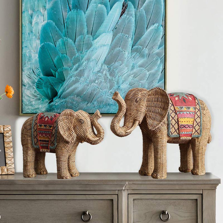 Elefante Resina Sabiduría Riqueza Decoración Del Hogar