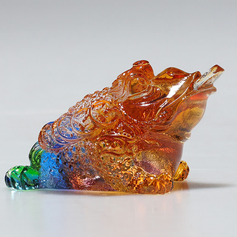 Feng Shui Rana hecha a mano Liuli Crystal Art Piece Riqueza Decoración de la Oficina del Hogar