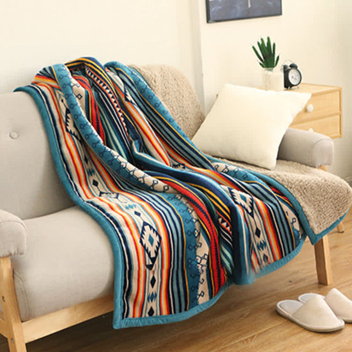 Manta de cama suave y cálida geométrica
