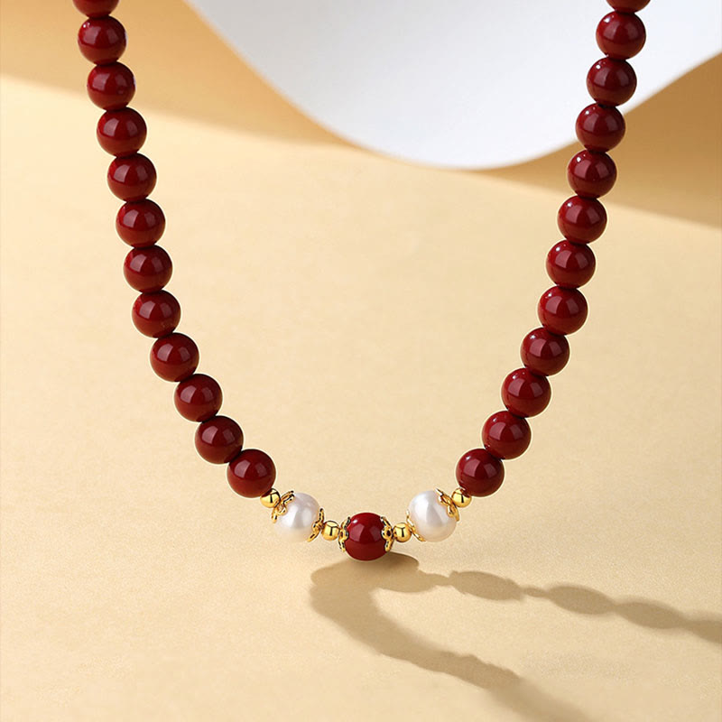 Juego de joyas de plata de ley 925 con Buddha Stones, perlas de cinabrio naturales, colgante, pulsera, pendientes