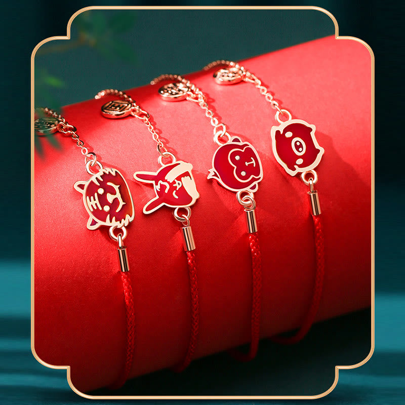 Pulsera de cadena de hilo rojo con Buddha Stones , Plata de Ley 925, que cambia de color, protección de la suerte del zodiaco chino - image 26